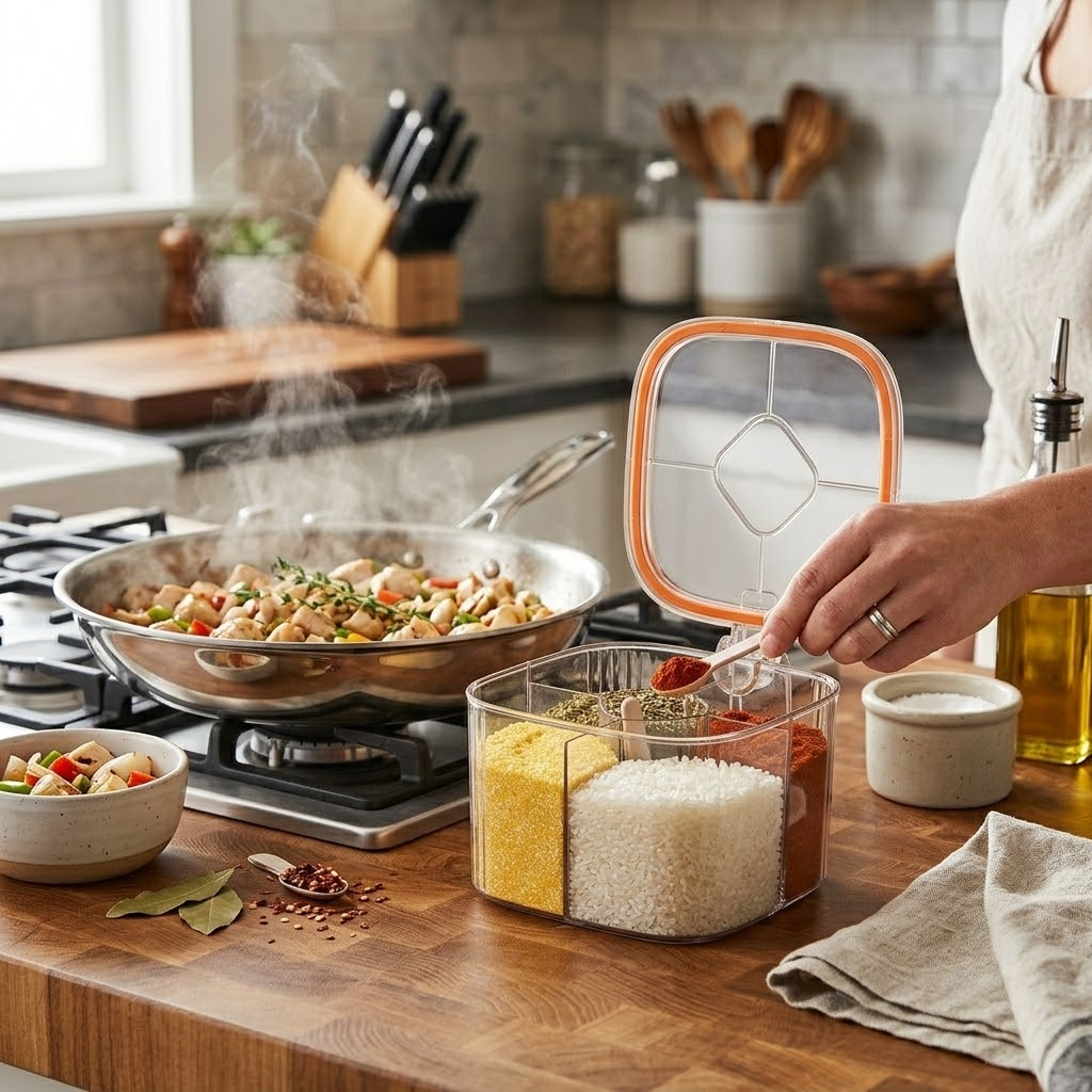 Premium Five-in-One Integrated Condiment Organizer