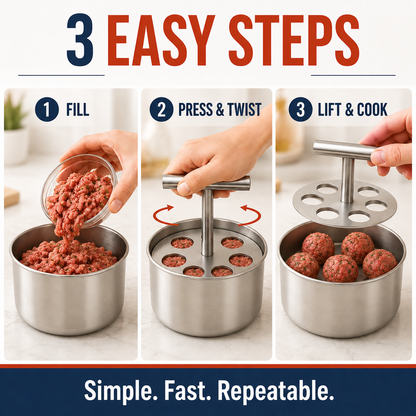 🔥Limited Time Buy One Get One Free!🔥Stainless Steel Meatball Press.