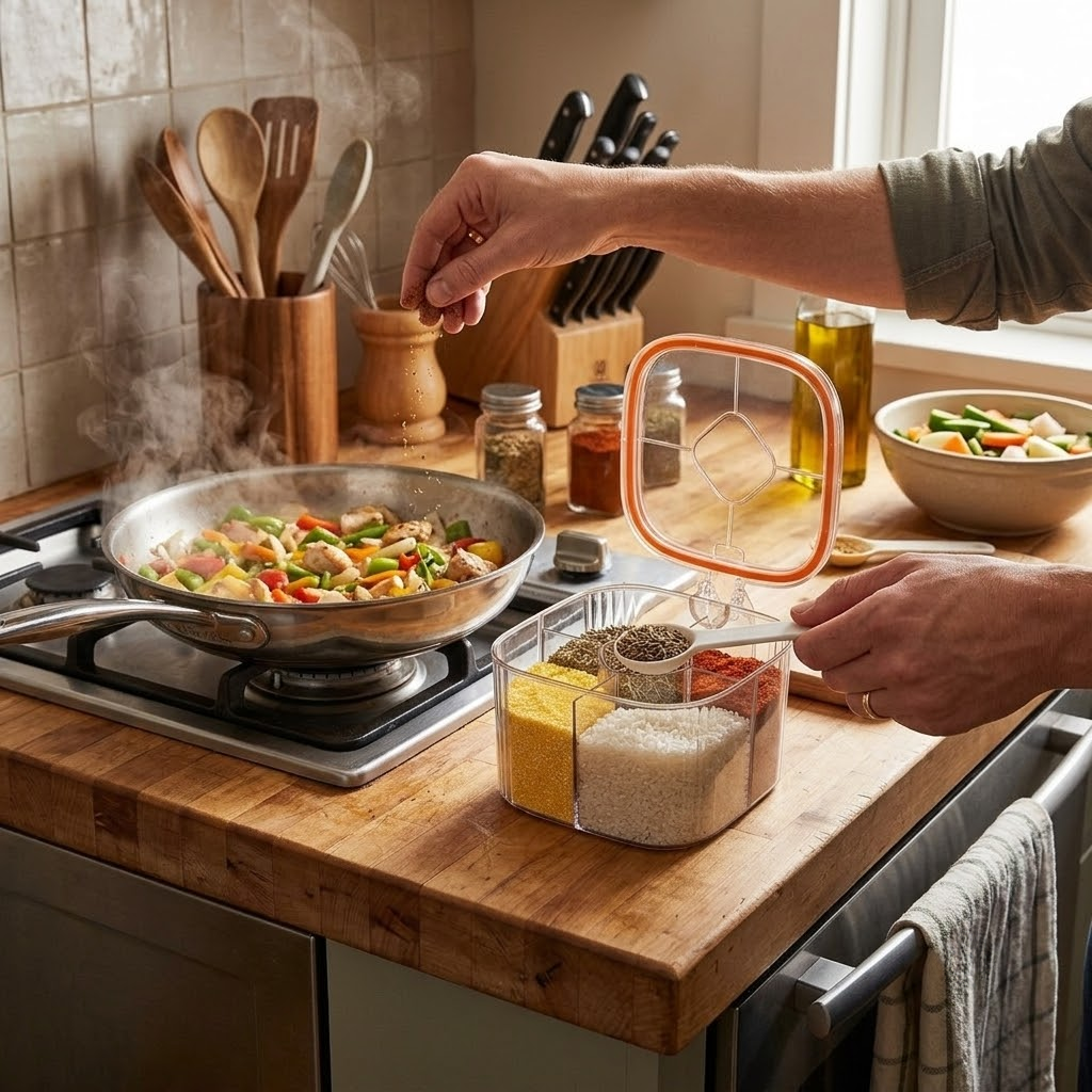 Premium Five-in-One Integrated Condiment Organizer