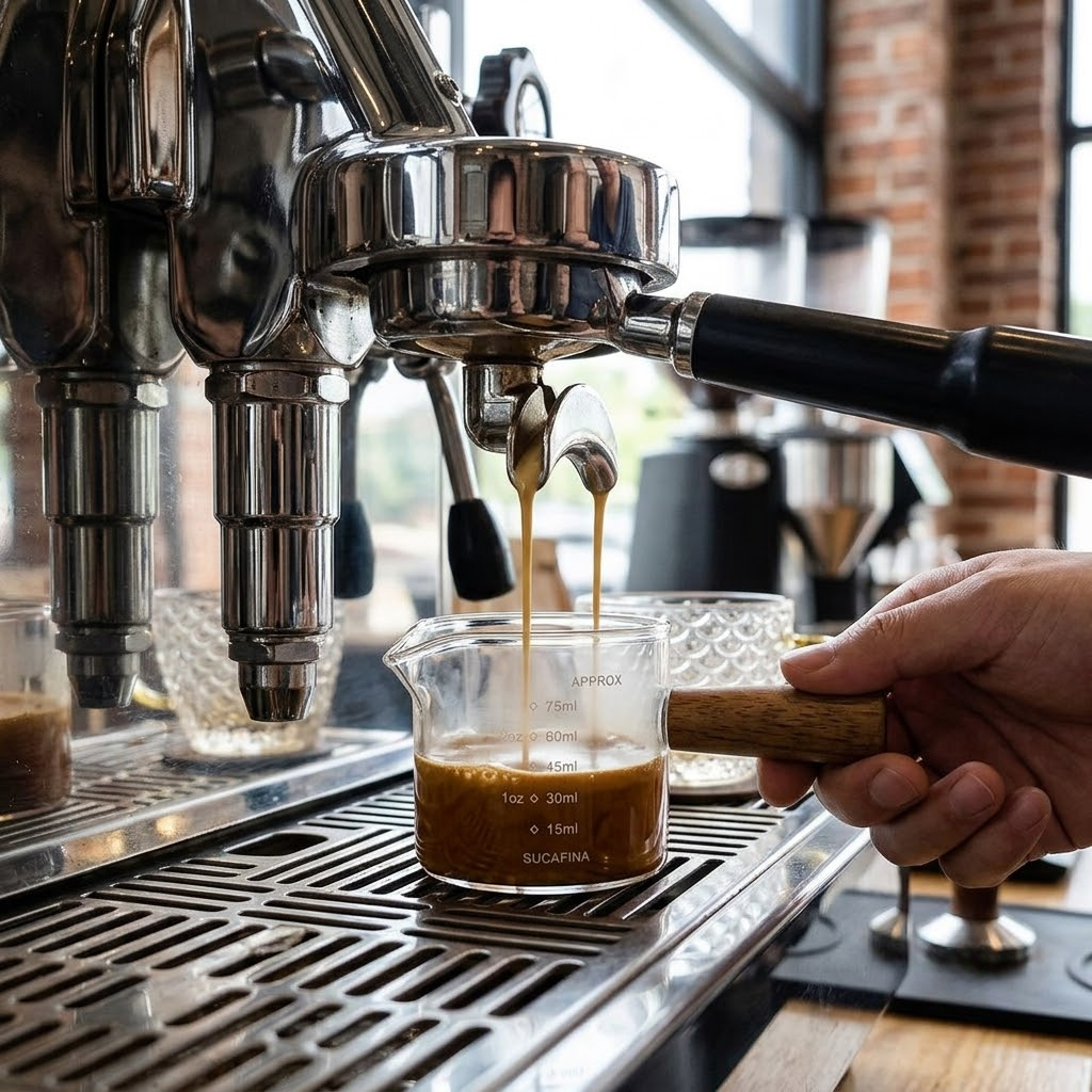 Premium Dual-Spout Espresso Measuring Glass