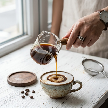 Premium Dual-Spout Espresso Measuring Glass