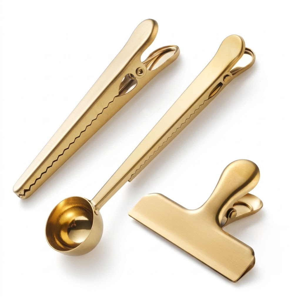 Premium 3-Piece Metallic Bag Sealing Clip Set