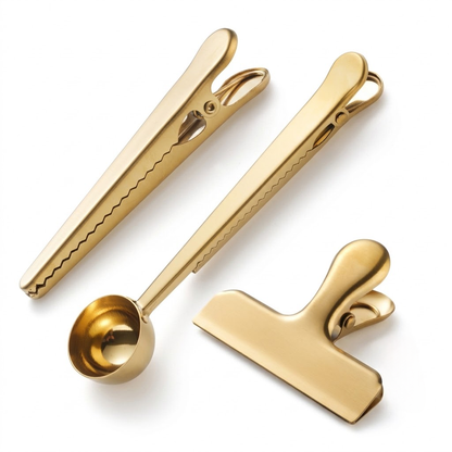 Premium 3-Piece Metallic Bag Sealing Clip Set