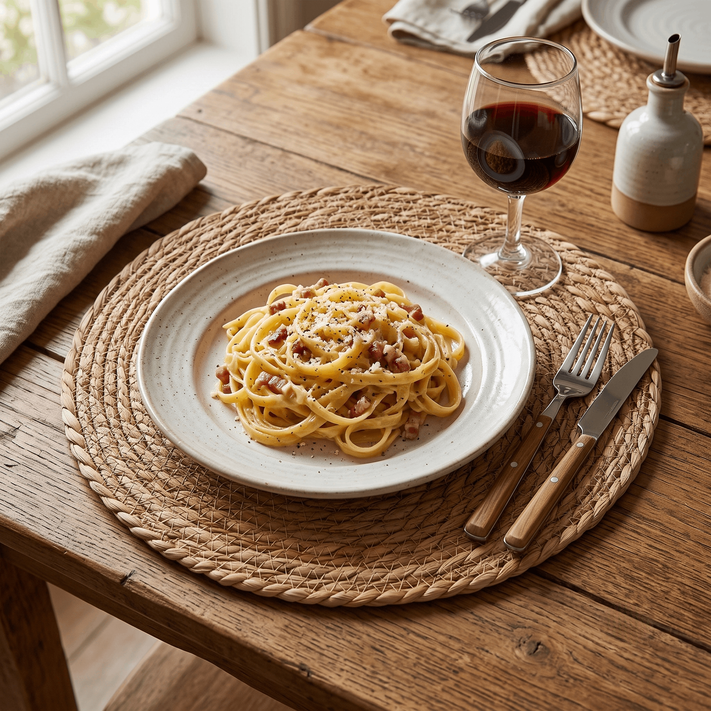 Premium Hand-Woven Round Straw Placemat